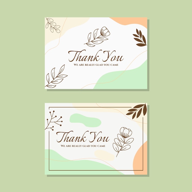 Minimal Thank You Card with Floral Frame