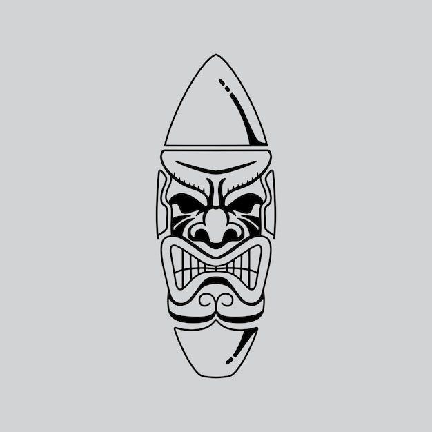 A minimal tiki head logo. An excellent logo suitable for any business.