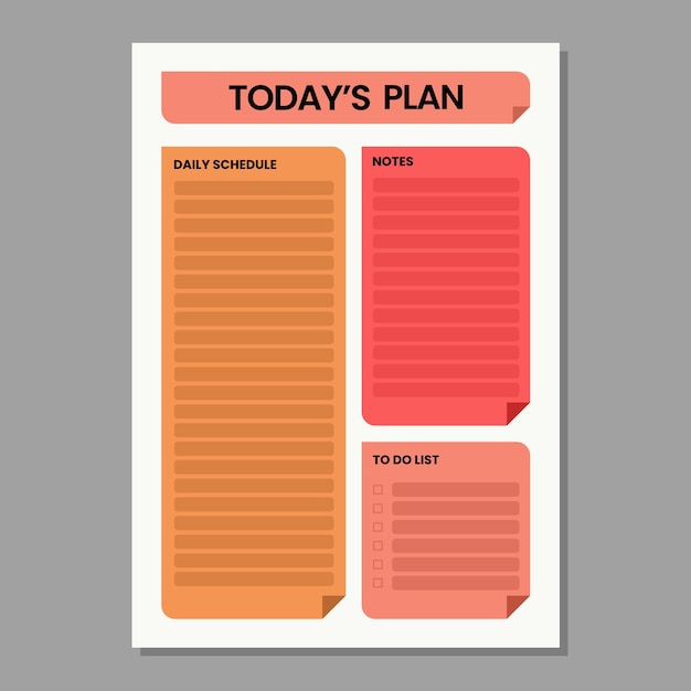 Minimal today39s plan vector template