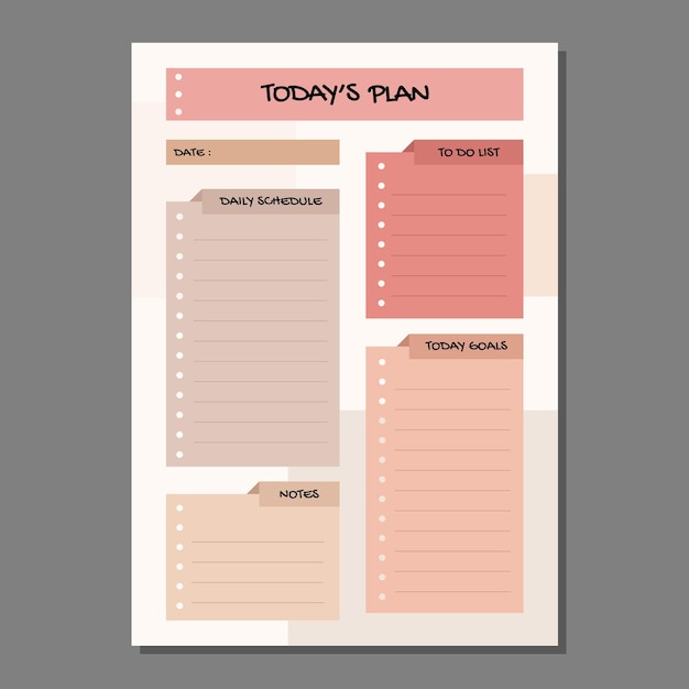 Minimal today39s plan vector template