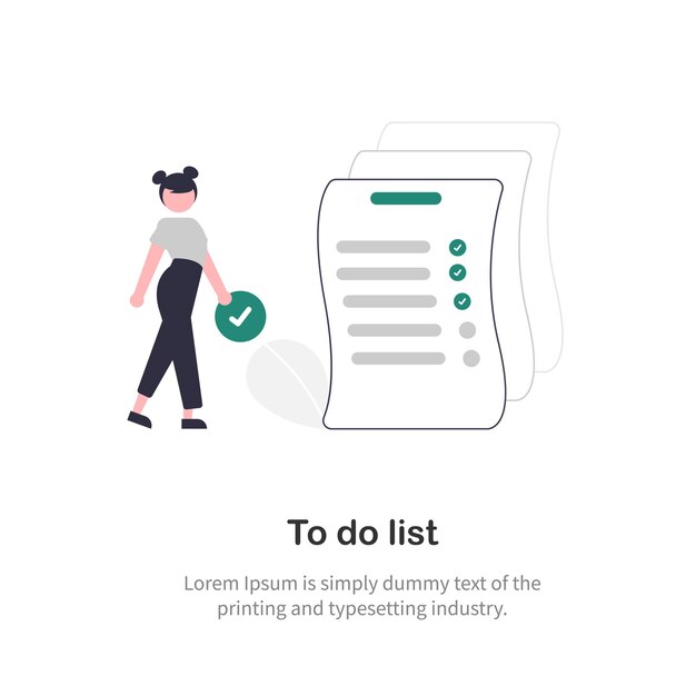 minimal todo list vector illustration