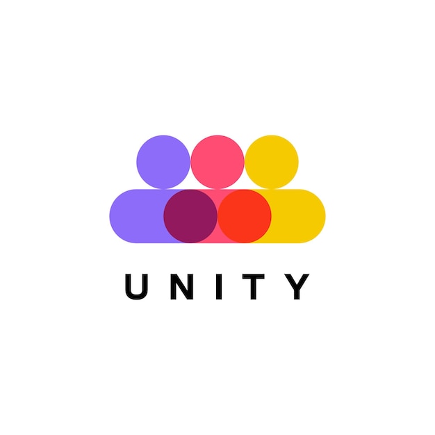 Vector minimal together unity logo diversity organization community