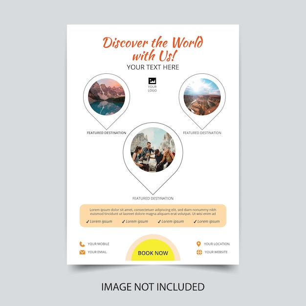 minimal travel flyer template