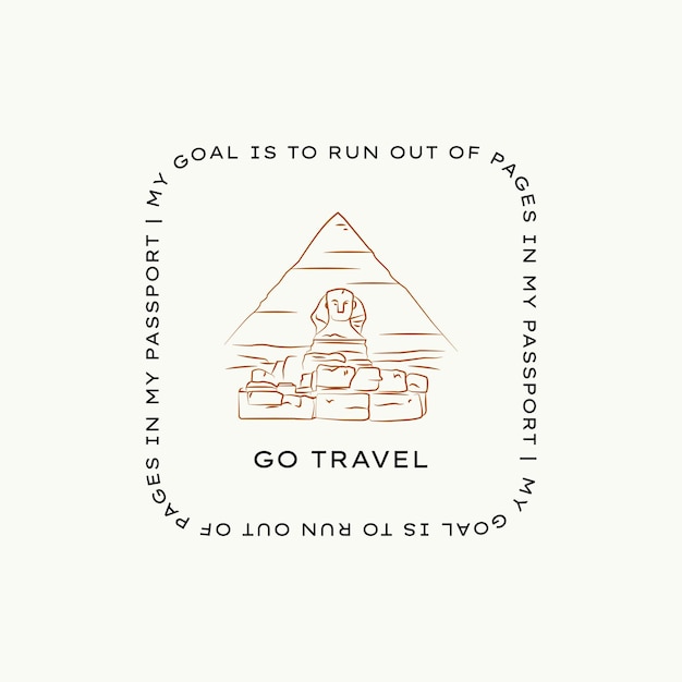 Modello di progettazione del logo vettoriale di viaggio minimo per i fotografi di blogger di viaggi di agenzie di viaggio