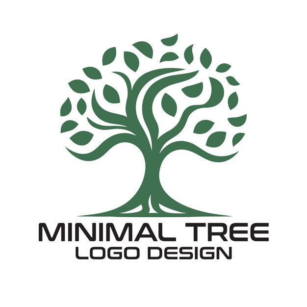 Minimal Tree vector logo design