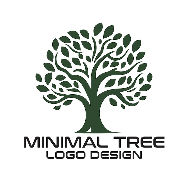 Minimal Tree vector logo ontwerp