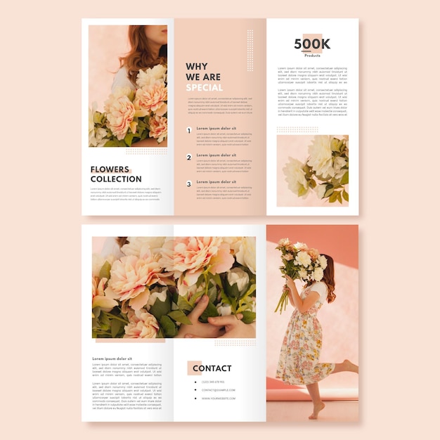 Minimal trifold brochure template with photo