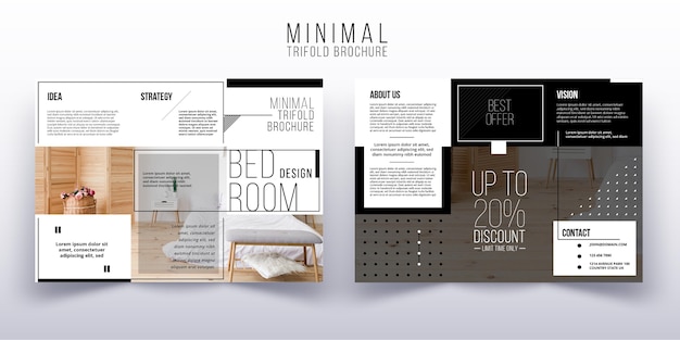 Minimal trifold brochure template with photo