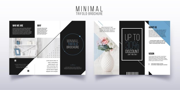 Vector minimal trifold brochure template