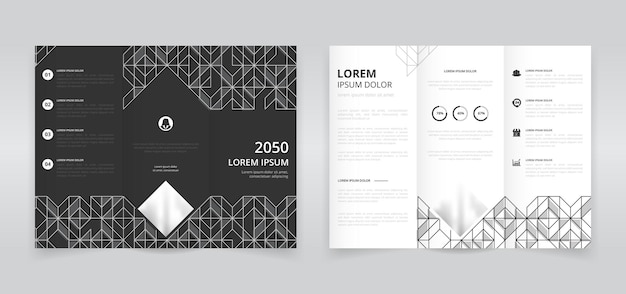 Vector minimal trifold brochure template