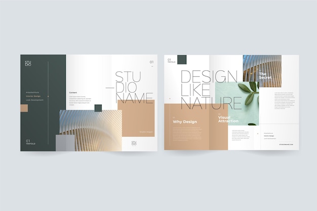 Minimal trifold brochure with image