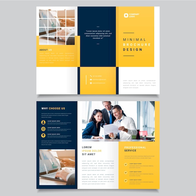 Vector minimal trifold brochure