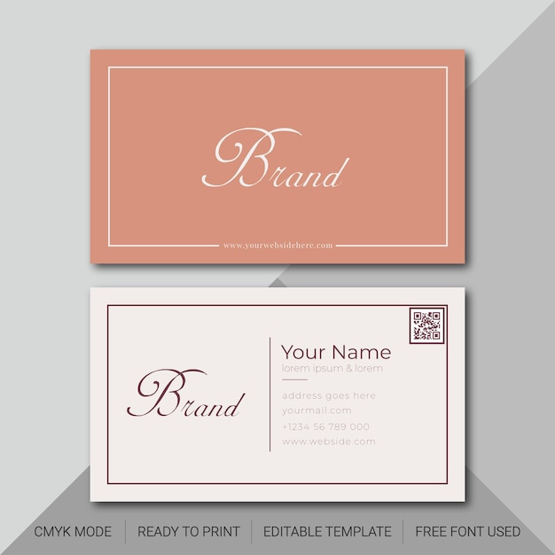 Vector minimal typography business card template design