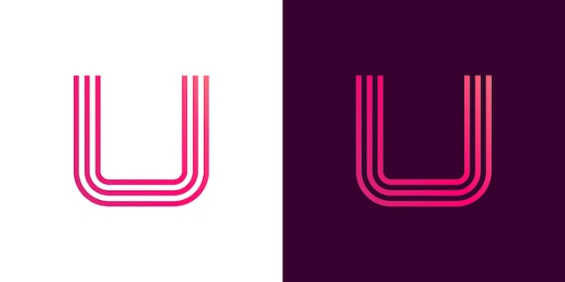 Икона векторного дизайна логотипа с минимальным градиентом буквы U