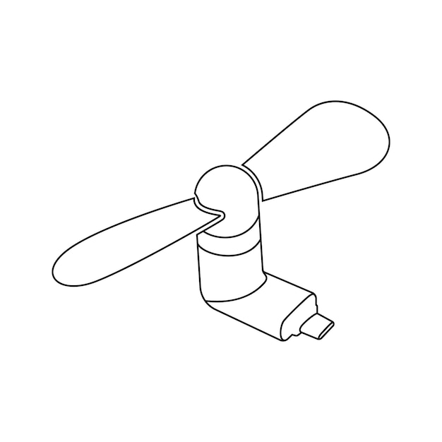 Vector minimal usb fan icon