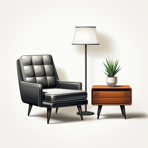 Vector minimal vector furniture vector on white background