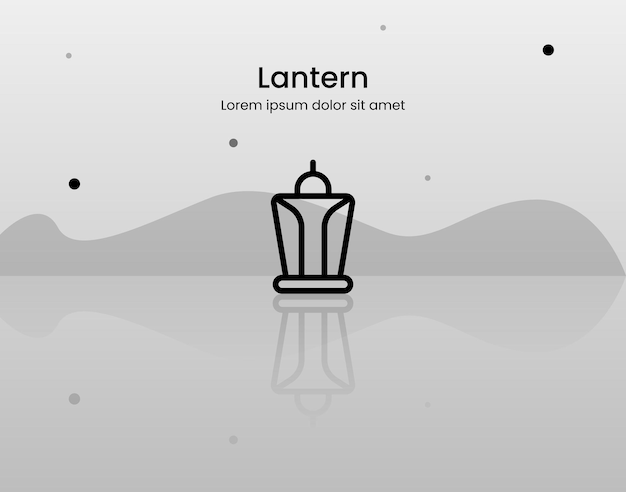 Minimal vector icon for lantern