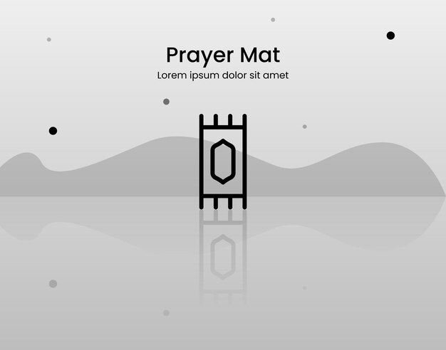 Vector minimal vector icon for prayer mat