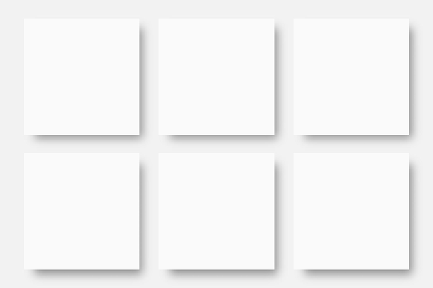 Минимальный векторный шаблон макета в квадратных рамах белого цветаквадратный шаблон баннера геометрической формы