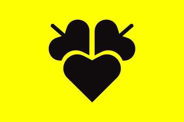 ベクトル 最小限のベクトルの愛のロゴのデザイン