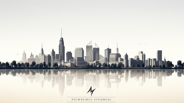 Vector minimal vector scene indianapolis on white background a