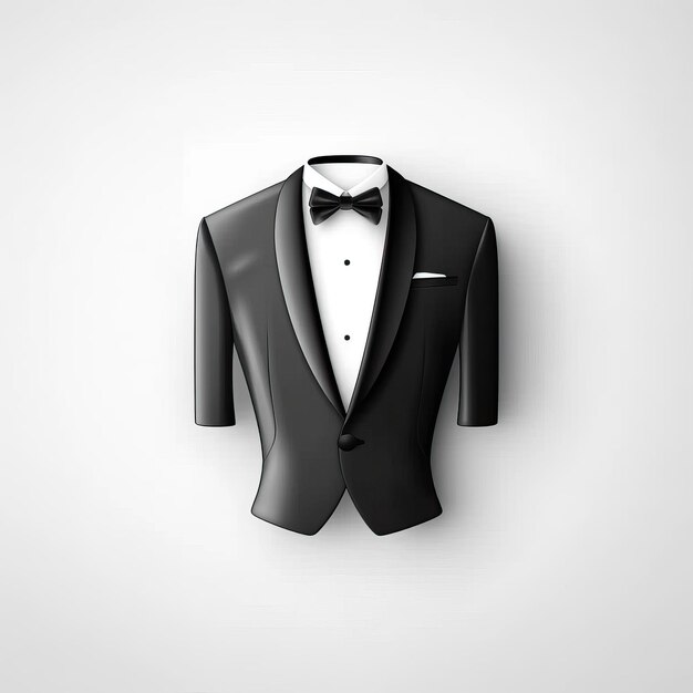 Minimal vector tuxedo op witte achtergrond