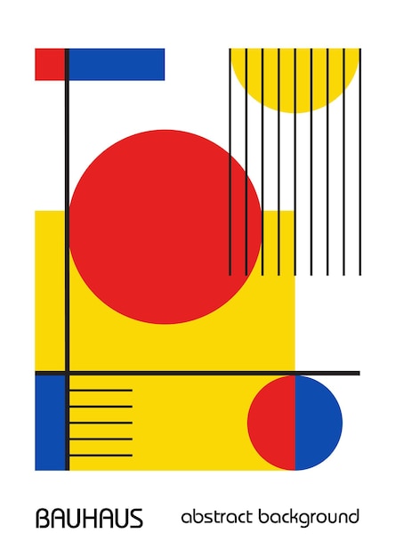 Poster di design geometrico vintage minimale degli anni '20 bauhaus modello retrò sfondo