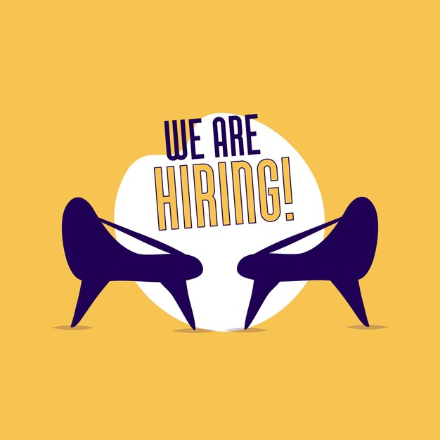 Vector minimal we are hiring post with chair