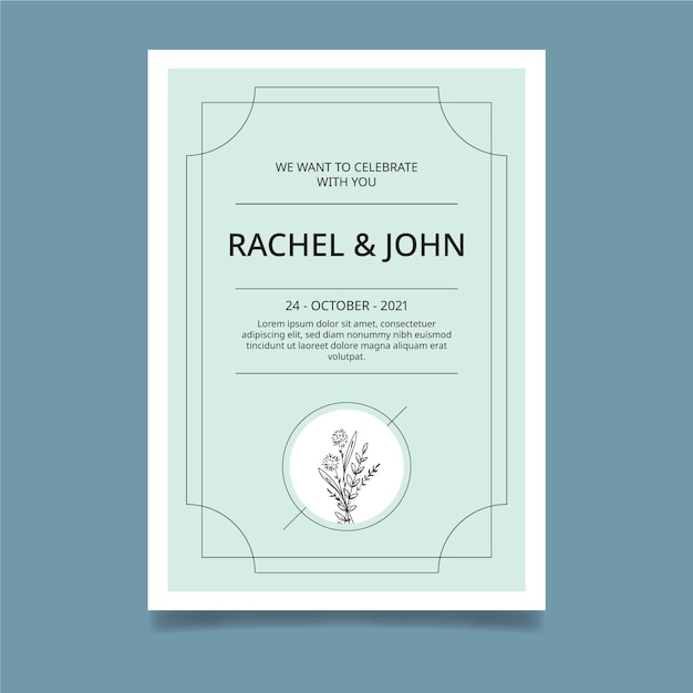 Minimal wedding card template