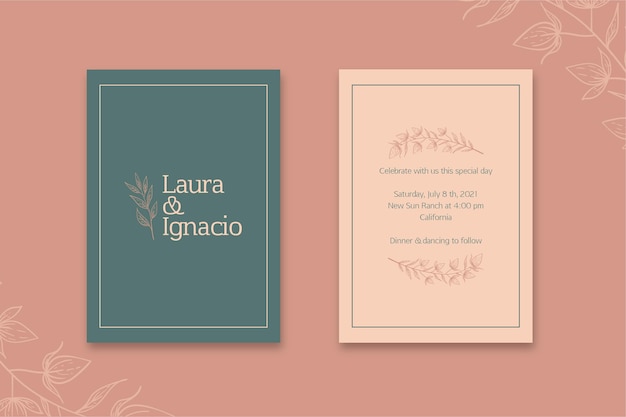 Vector minimal wedding card