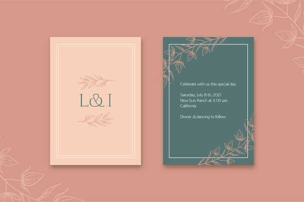 Vector minimal wedding card