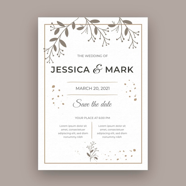 Minimal wedding card