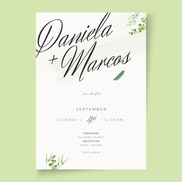 Minimal wedding card