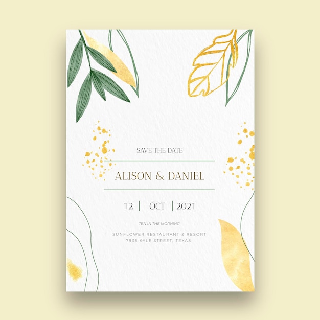 Minimal wedding card