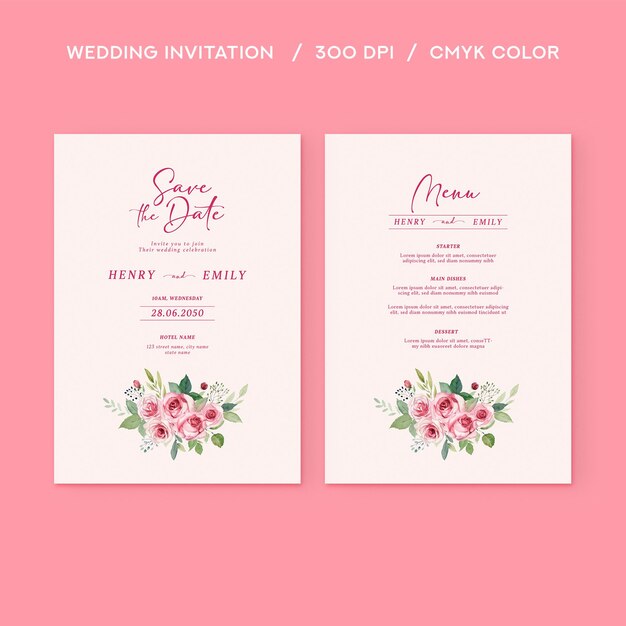 minimal wedding invitation set