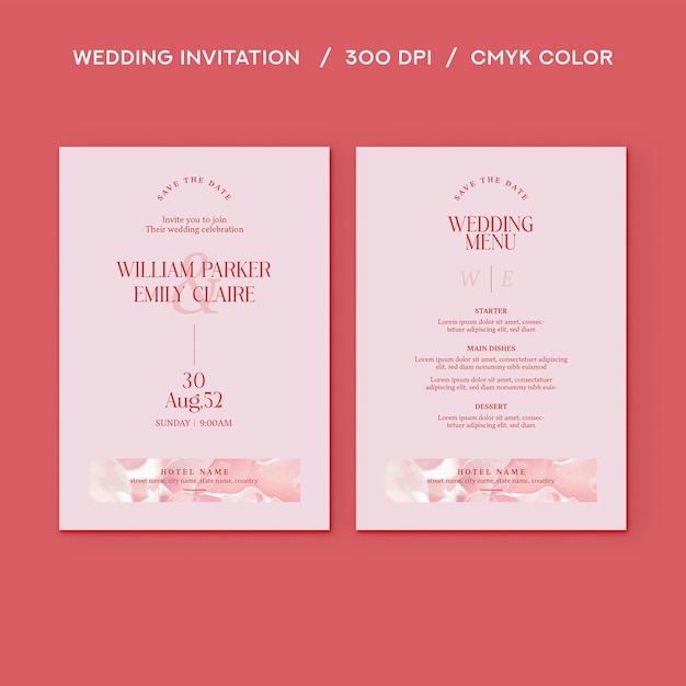 minimal wedding invitation set