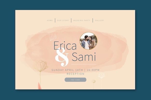 Vector minimal wedding landing page