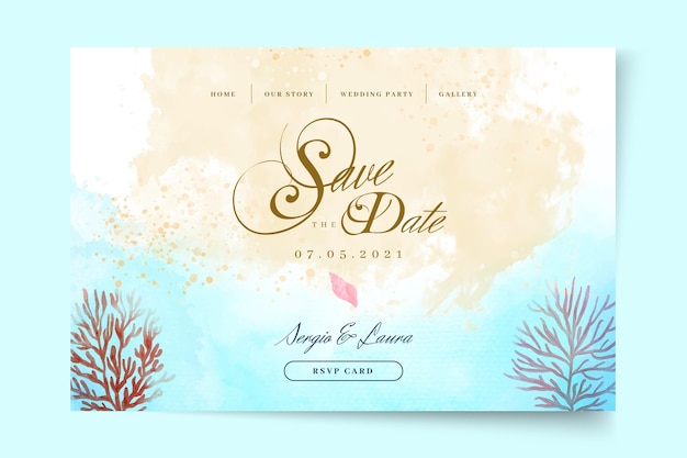 Vector minimal wedding landing page