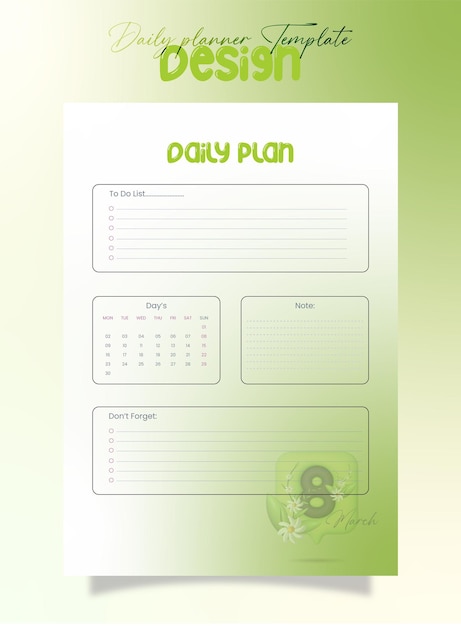 Vector minimal weekly planner design full branding women's day theam