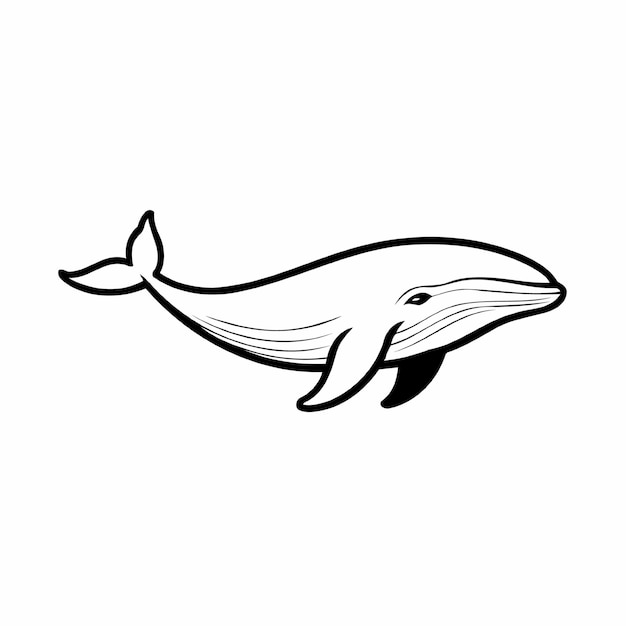 Vector minimal whale head logo vector illustration