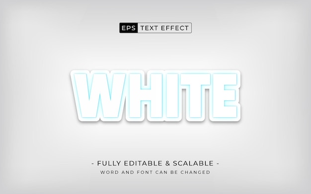 minimal white bold 3d editable text effect