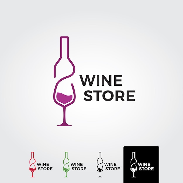 Minimal wine logo template  vector