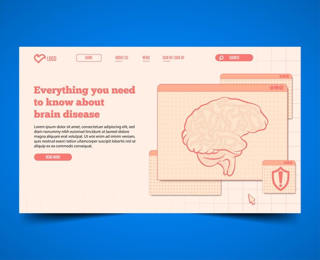 Vector minimal with illustration landing page web template