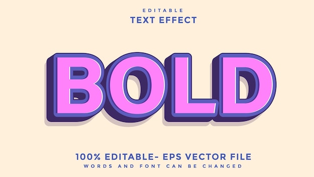 Vector minimal word bold editable text effect design template effect saved in graphic style