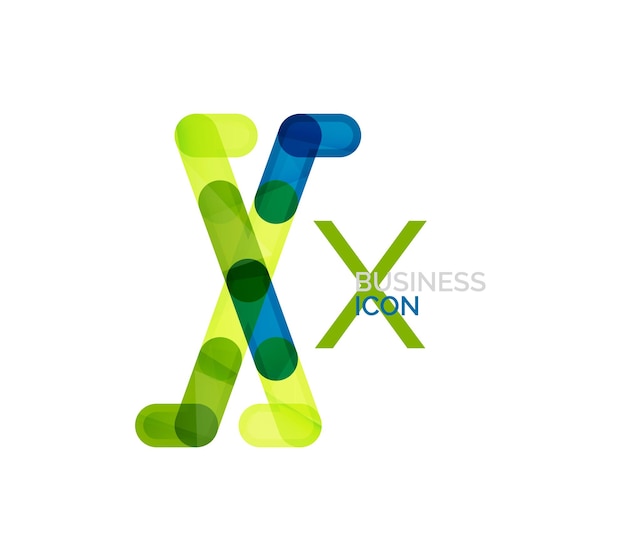 Carattere x minimo o design del logo della lettera