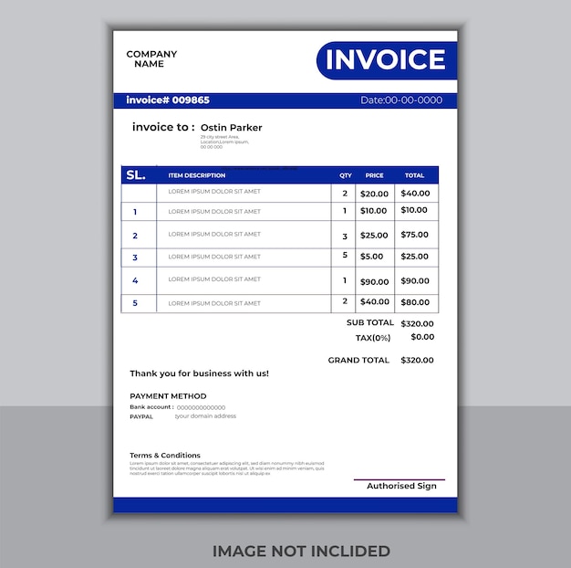 Vector minimal yellow invoice template vector design