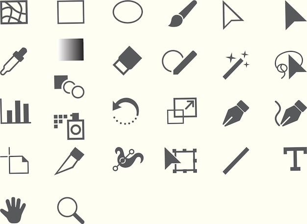 Minimale Adobe Illustrator Tools Icon Set Vector Graphic Design Essentials