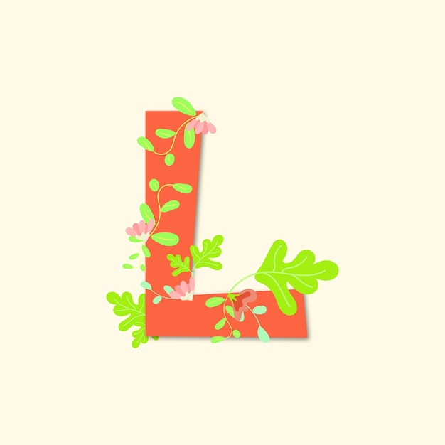 Minimale bloemen letter lijn kunst bloemdessin vector illustratie