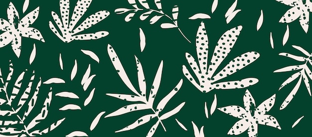 Minimale botanische poster met takken, bloemen en bladeren vectorillustratie