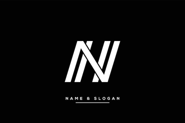 Minimale creatieve unieke stijl letter NH HN logo monogram lijntekeningen ontwerpsjabloon